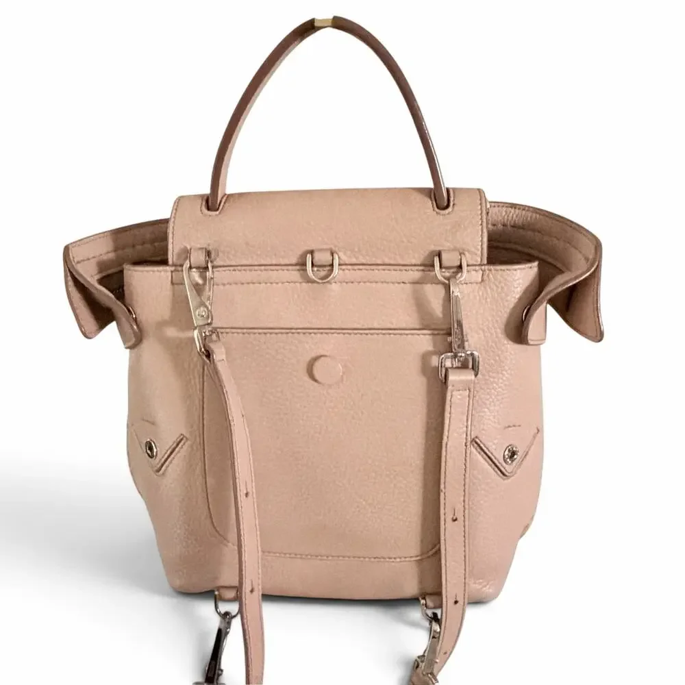 Tod's Wave Bag Mini Studded Blush Pink Leather Convertible Satchel w/ COA